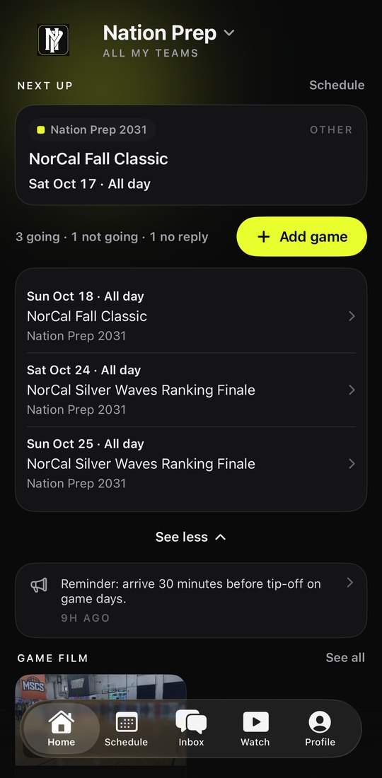 Nation Prep Home with See more open: the NorCal Fall Classic and NorCal Silver Waves Ranking Finale tournament days.